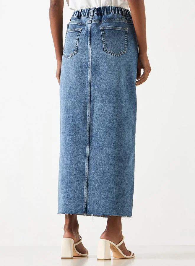 2Xtremz 2Xtremz Denim Skirt with Pockets and Slit Detail