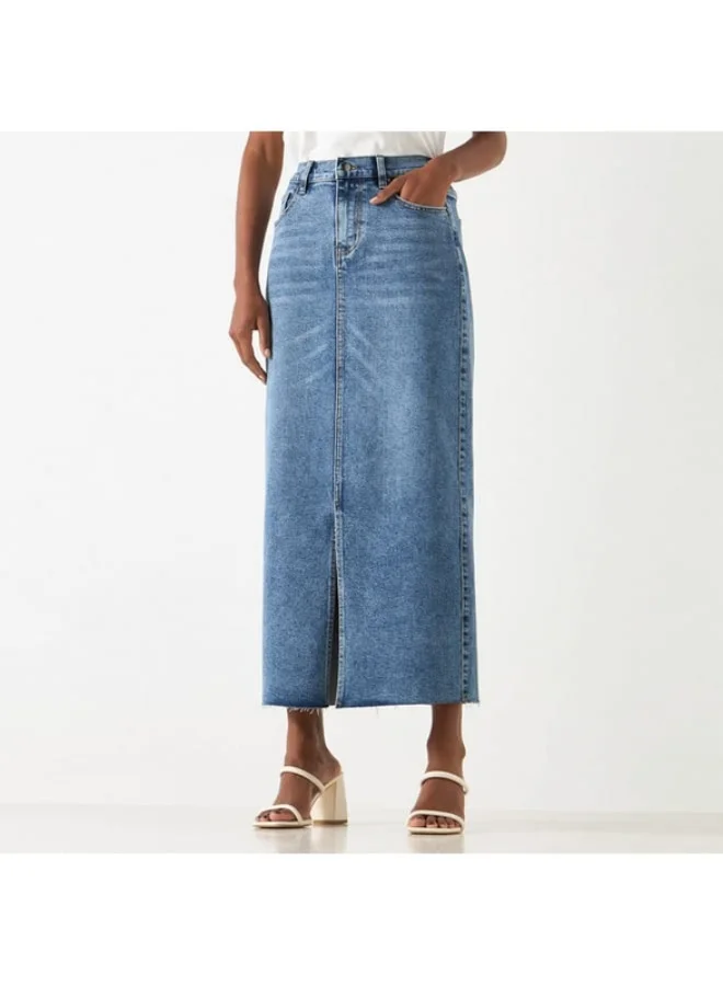 2Xtremz 2Xtremz Denim Skirt with Pockets and Slit Detail