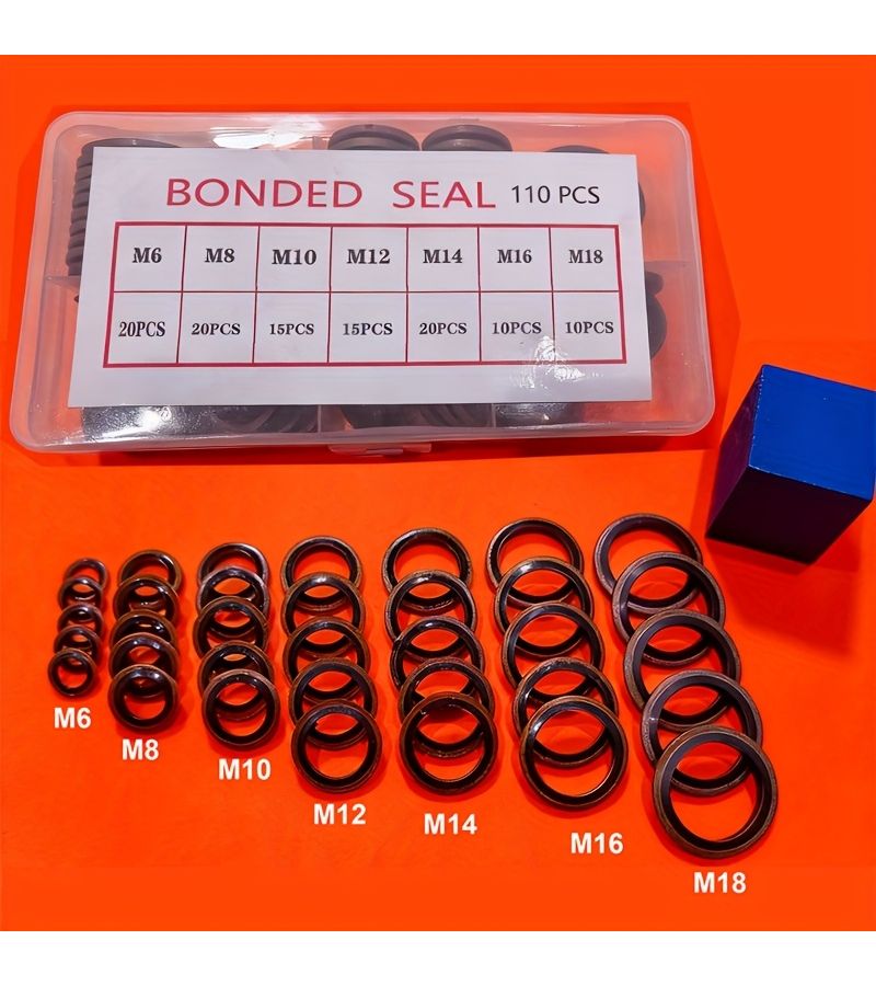 50 Piece Rubber Sealing Washer Gasket Kit For High Pressure Hydraulic Automotive Drain Plug - Image 5