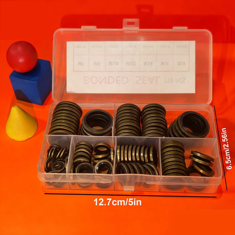 50 Piece Rubber Sealing Washer Gasket Kit For High Pressure Hydraulic Automotive Drain Plug - Image 2