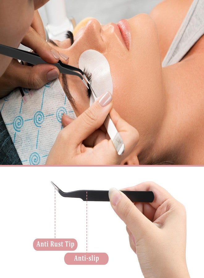 Gtziqa Curved Pointed Craft Tweezer, Precision Tweezer Stainless Steel Eyelash Tweezers Professional Fine Tip Tweezers Needle Nose Forceps for Craft, Eyelash Extensions, Nail Art, Sticker (Black - Image 5