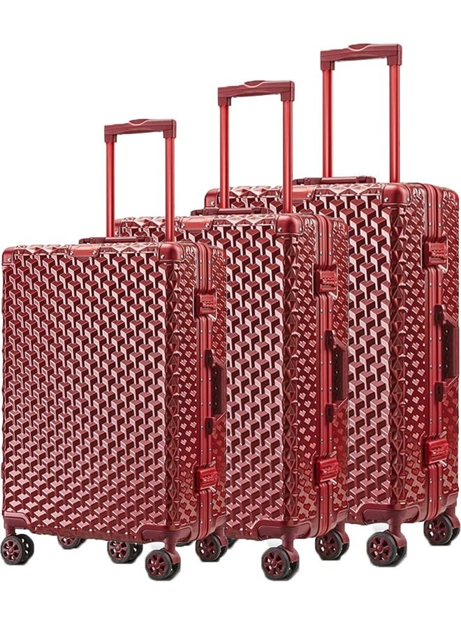 NKX 3 Pieces Aluminium Hardside 360 degree Spinner Wheels Trolley Luggage Set with TSA Lock 20/24/28 Inch - Image 1