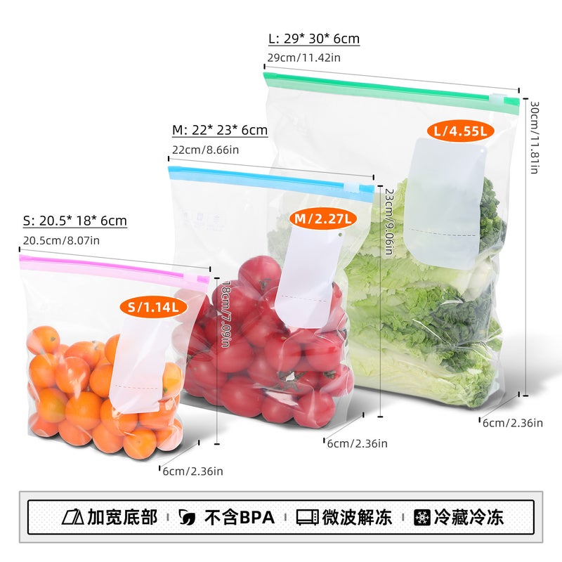 Food Grade Sealed Bag Food Self-Sealing Food Grade Food Preservation Bag Household Zipper Sliding Lock Refrigerator Storage Bag - Image 3