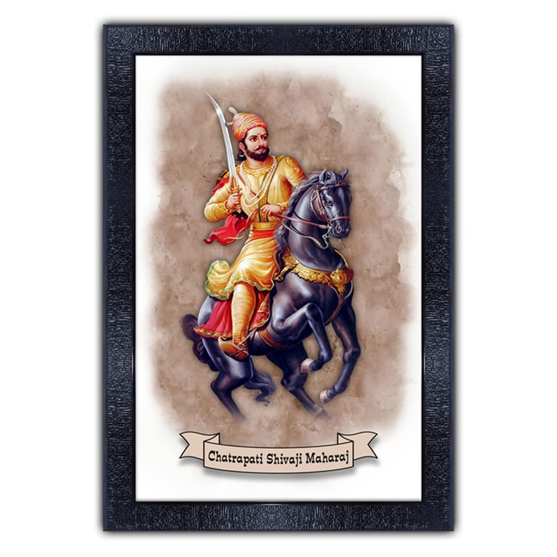 pnf Chhatrapati Shivaji painting art Wood Frames with Acrylic Sheet (Glass) p-148-(10 * 14inch,Multicolour,Synthetic) - Image 4