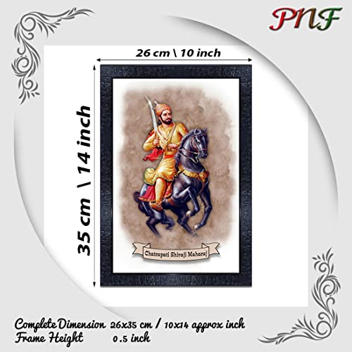 pnf Chhatrapati Shivaji painting art Wood Frames with Acrylic Sheet (Glass) p-148-(10 * 14inch,Multicolour,Synthetic) - Image 2