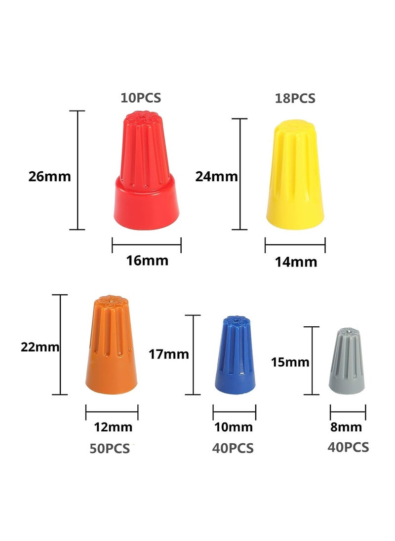 HOFEESEA - 158pcs Electrical Wire Connectors Nuts Colorful Wire Caps Kit Twist Caps Nuts Assortment for Quick Connection - Image 1