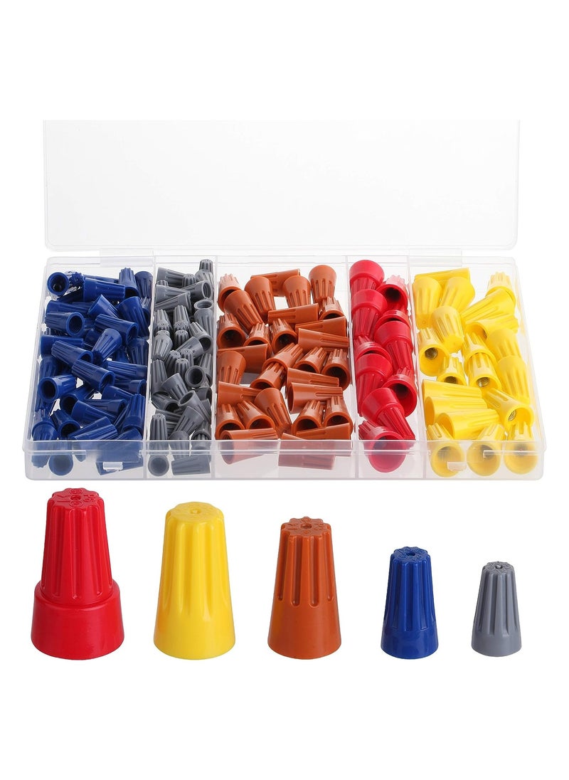 HOFEESEA - 158pcs Electrical Wire Connectors Nuts Colorful Wire Caps Kit Twist Caps Nuts Assortment for Quick Connection - Image 1