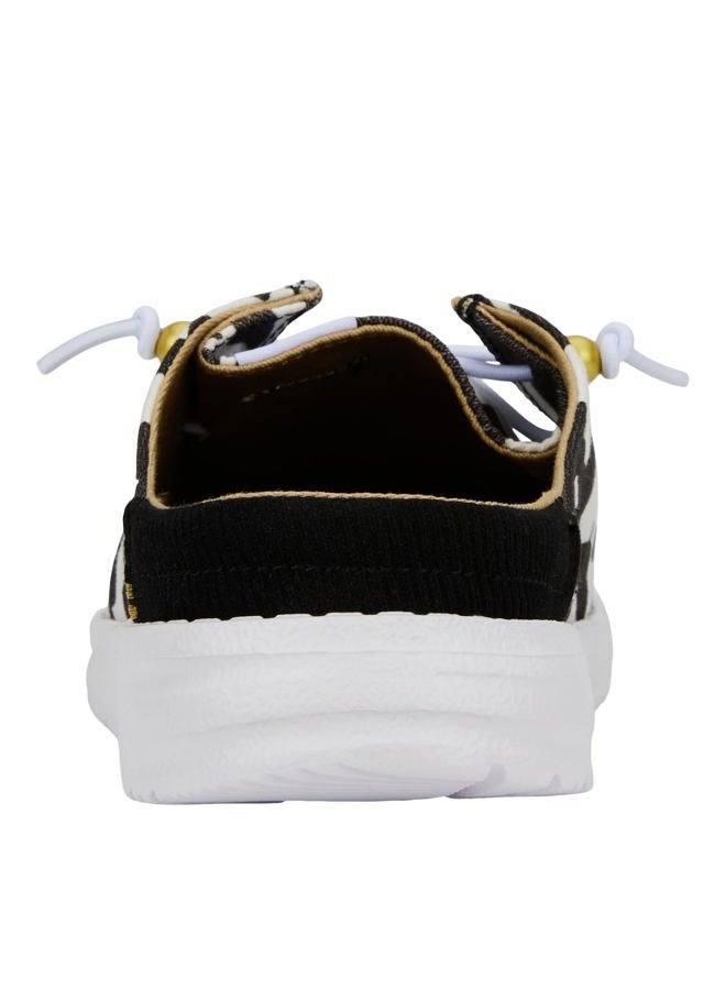 HEYDUDE Hey Dude Wendy Slip Classic White/Black Cow Print Size W9 | Women's Shoes | Women's Slip On Loafers | Comfortable & Light-Weight - Image 5