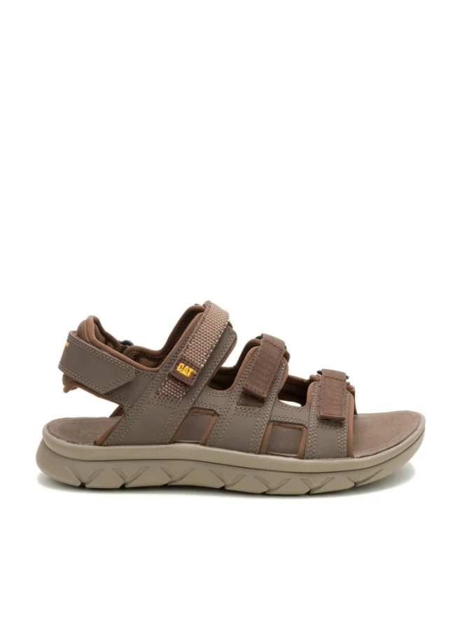 كاتربلر CAT Cadent Men’s PU Nubuck Soft Sandal – Lightweight EVA Comfort, Stretch Fabric Lining, Durable Rubber Outsole – Light Brown