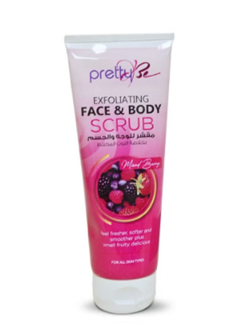 Pretty Be Exfoliating Face & Body Scrub with Mixed Berry for All SKin Types 100ml 