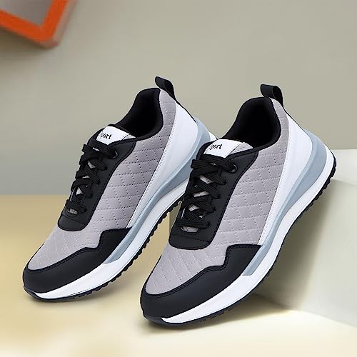 Pisces Grey Mesh Sneakers for Men- 9 UK - Image 3