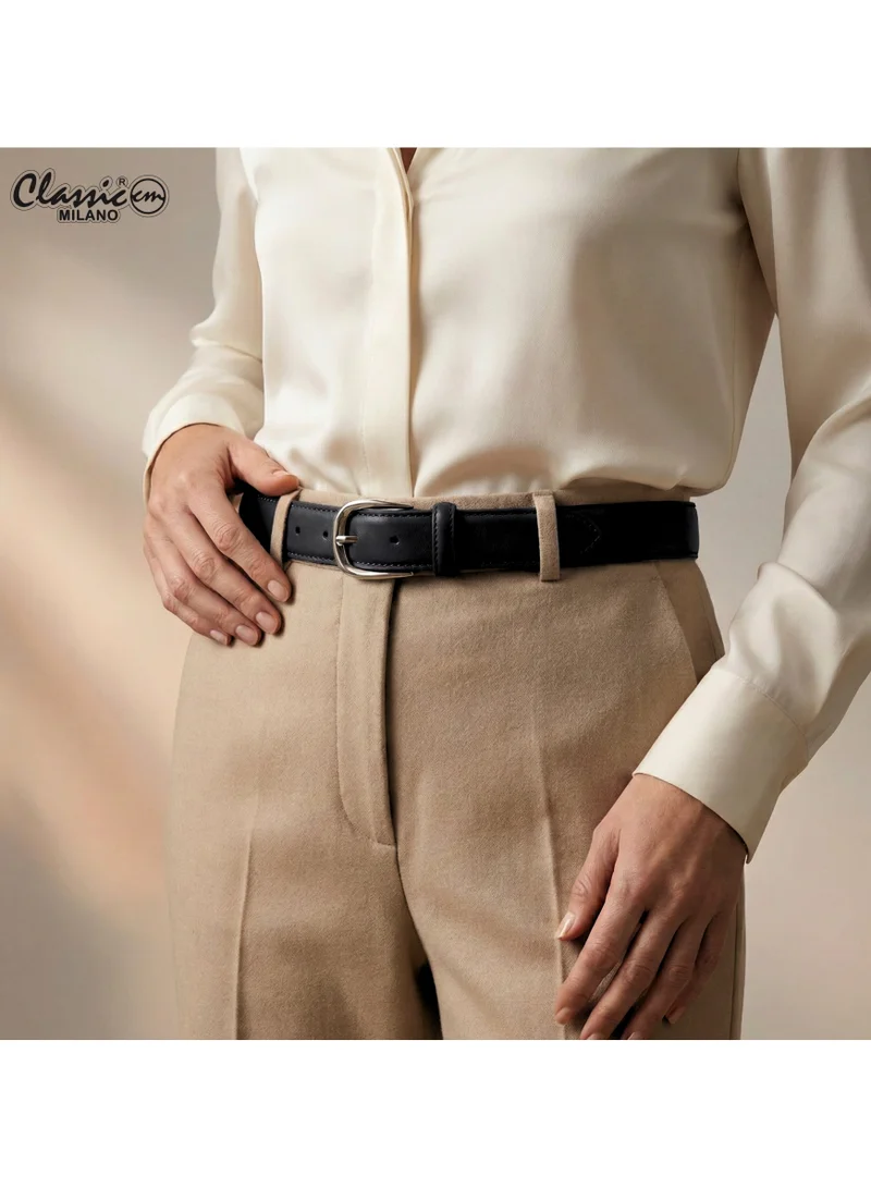 Classic Milano Classic Milano Women's Belt with Gift Box; Faux Leather Ladies Belt for Dresses, Jeans & Gowns; Stylish Womens Belt; Adjustable Girls Belt; Belt for Women | Full Length: 110 CM (Free Size - Fits up to the waist of 40 Inches / 100 CM)