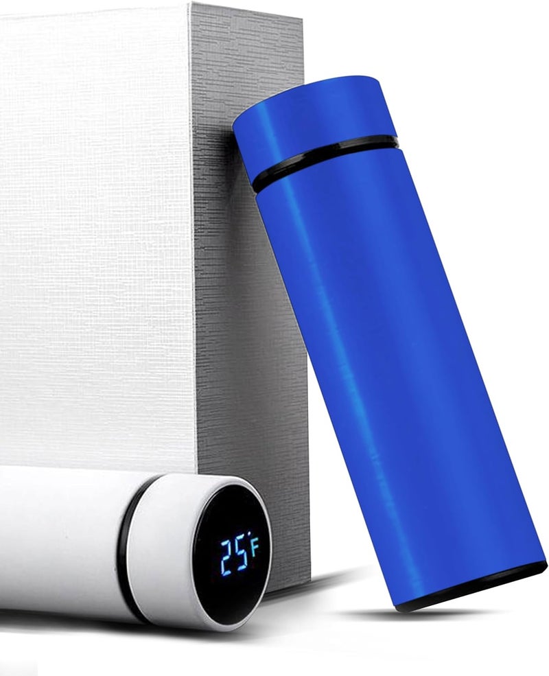 YANEK Smart Water Bottle Stainless Steel – Travel Mug with Smart LCD Touch Screen Temperature Display, Leak-Proof, Hot & Cold Beverage Flask, Ideal for Travel, Gym, Office, & Daily Use (BLUE) - Image 1