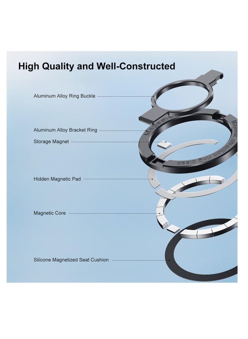 Excefore Magnetic Phone Ring Holder, Adjustable Zinc Alloy Phone Ring Holder, for Magsafe Phone Ring Stand Holder, Compatible with iPhone Series and Phones with Magnetic Suction Case (Blue) - Image 5