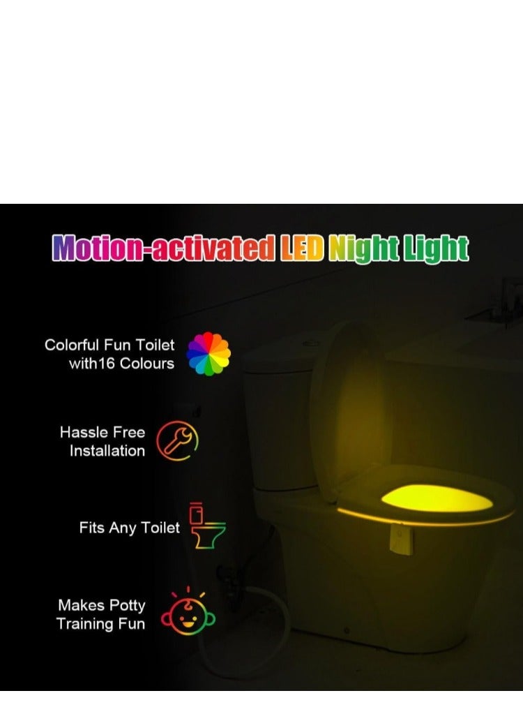 Y&D Toilet Light, 2PCS Toilet Night Lights Upgraded Model with Star Projector and Motion Sensor 16 Colors Changing,Toilet Bowl Seat LED Nightlight,Perfect Bathroom Accessory - Image 2