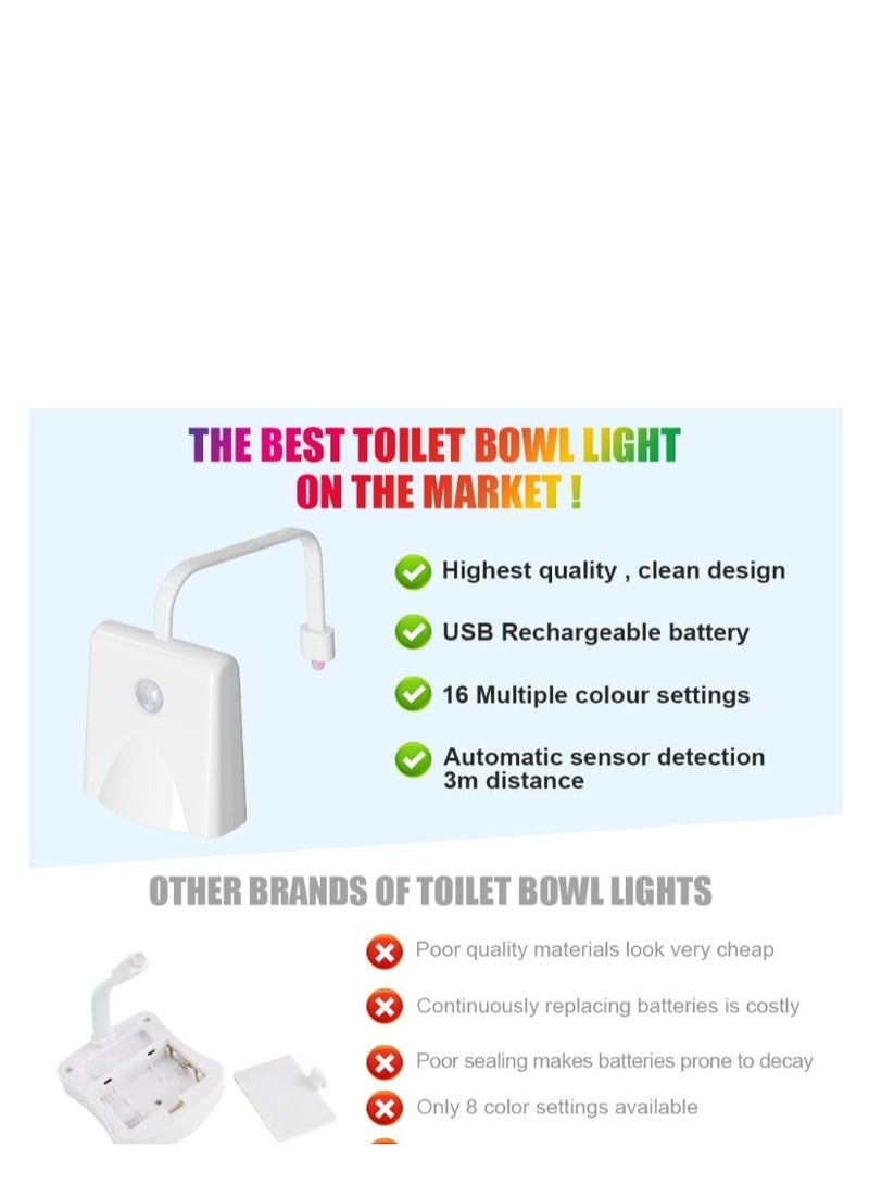 Y&D Toilet Light, 2PCS Toilet Night Lights Upgraded Model with Star Projector and Motion Sensor 16 Colors Changing,Toilet Bowl Seat LED Nightlight,Perfect Bathroom Accessory - Image 3