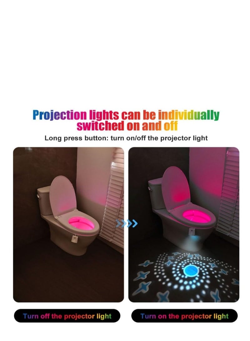 Y&D Toilet Light, 2PCS Toilet Night Lights Upgraded Model with Star Projector and Motion Sensor 16 Colors Changing,Toilet Bowl Seat LED Nightlight,Perfect Bathroom Accessory - Image 4