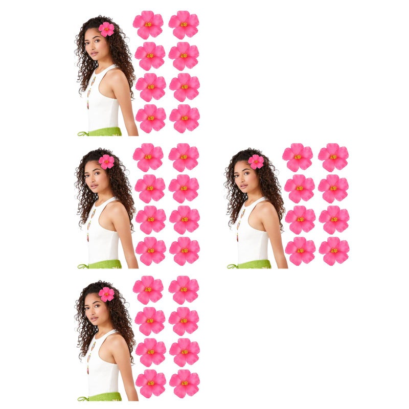 40 pcs Beautiful Hibiscus Flowers Practical Faux Floral Hawaiian Hibiscus Flowers - Image 3
