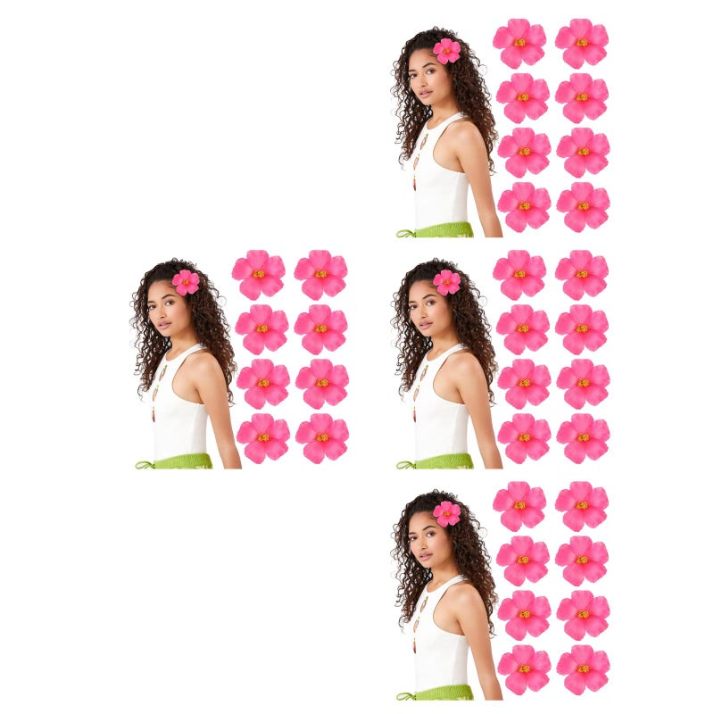 40 pcs Beautiful Hibiscus Flowers Practical Faux Floral Hawaiian Hibiscus Flowers - Image 1