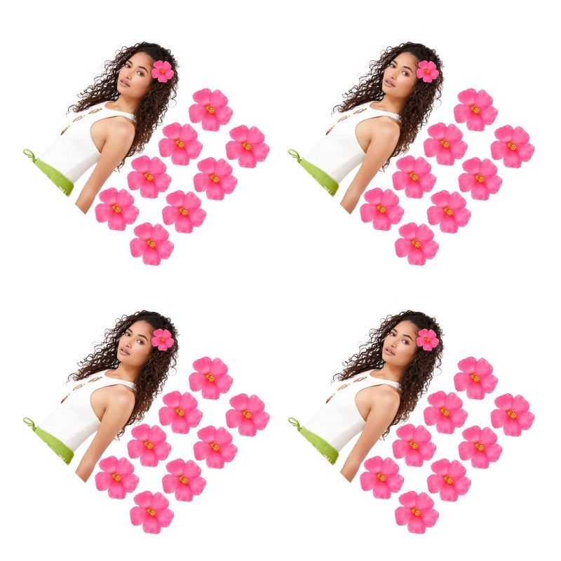 40 pcs Beautiful Hibiscus Flowers Practical Faux Floral Hawaiian Hibiscus Flowers - Image 2
