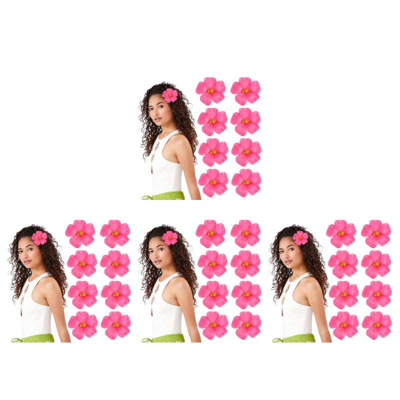 40 pcs Beautiful Hibiscus Flowers Practical Faux Floral Hawaiian Hibiscus Flowers - Image 5