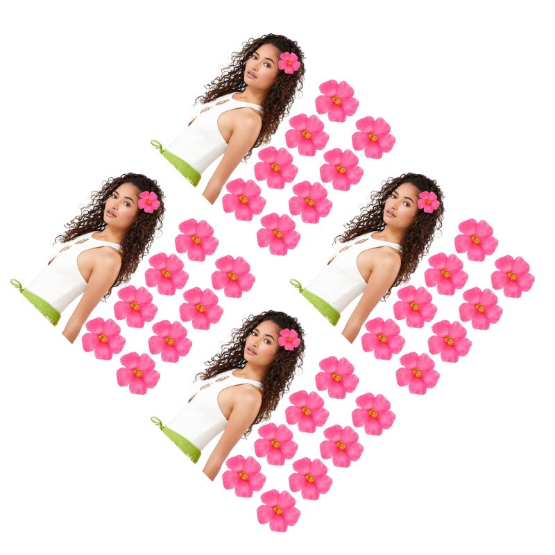 40 pcs Beautiful Hibiscus Flowers Practical Faux Floral Hawaiian Hibiscus Flowers - Image 4