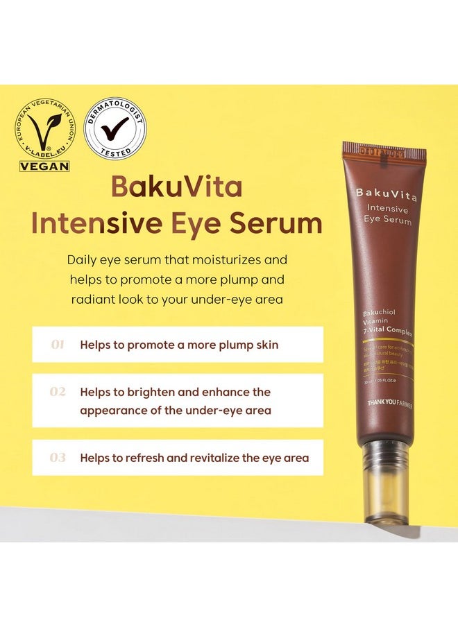 THANKYOU FARMER THANKYOU FARMER BakuVita Intensive Eye Serum - Retinol Alternative Bakuchiol, Vitamin C Eye Cream, Vitamin E, Korean Eye Cream for Fine Lines 1.05 Fl oz (30ml)  - Image 2