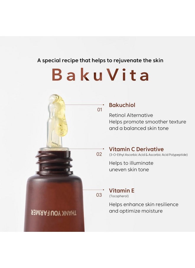 THANKYOU FARMER THANKYOU FARMER BakuVita Intensive Eye Serum - Retinol Alternative Bakuchiol, Vitamin C Eye Cream, Vitamin E, Korean Eye Cream for Fine Lines 1.05 Fl oz (30ml)  - Image 3