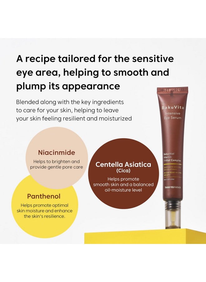 THANKYOU FARMER THANKYOU FARMER BakuVita Intensive Eye Serum - Retinol Alternative Bakuchiol, Vitamin C Eye Cream, Vitamin E, Korean Eye Cream for Fine Lines 1.05 Fl oz (30ml)  - Image 5