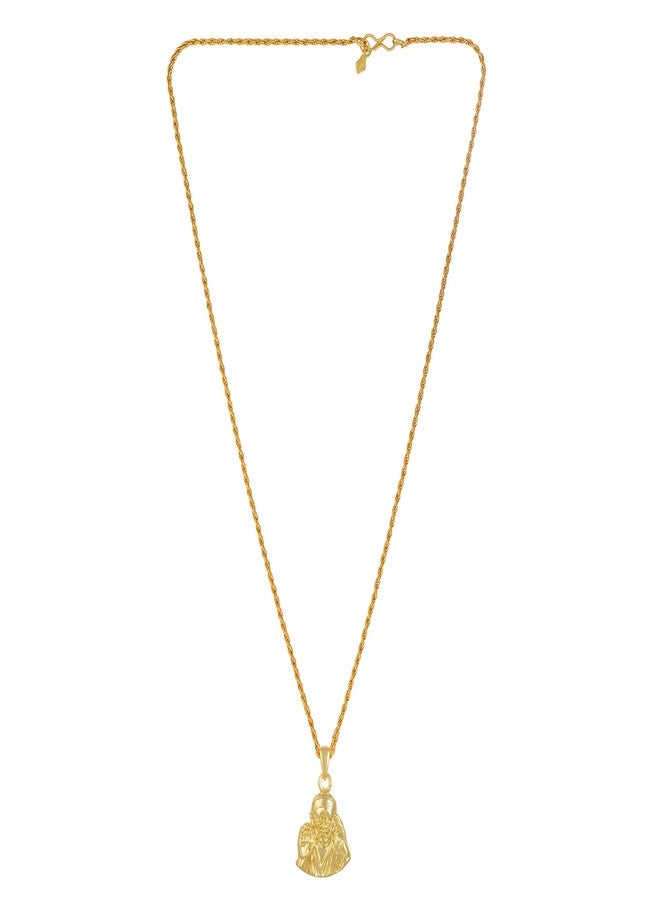 Memoir Brass1 Micron Gold forming Combo of Saibaba Pendant with fingerring Men Women - Image 2