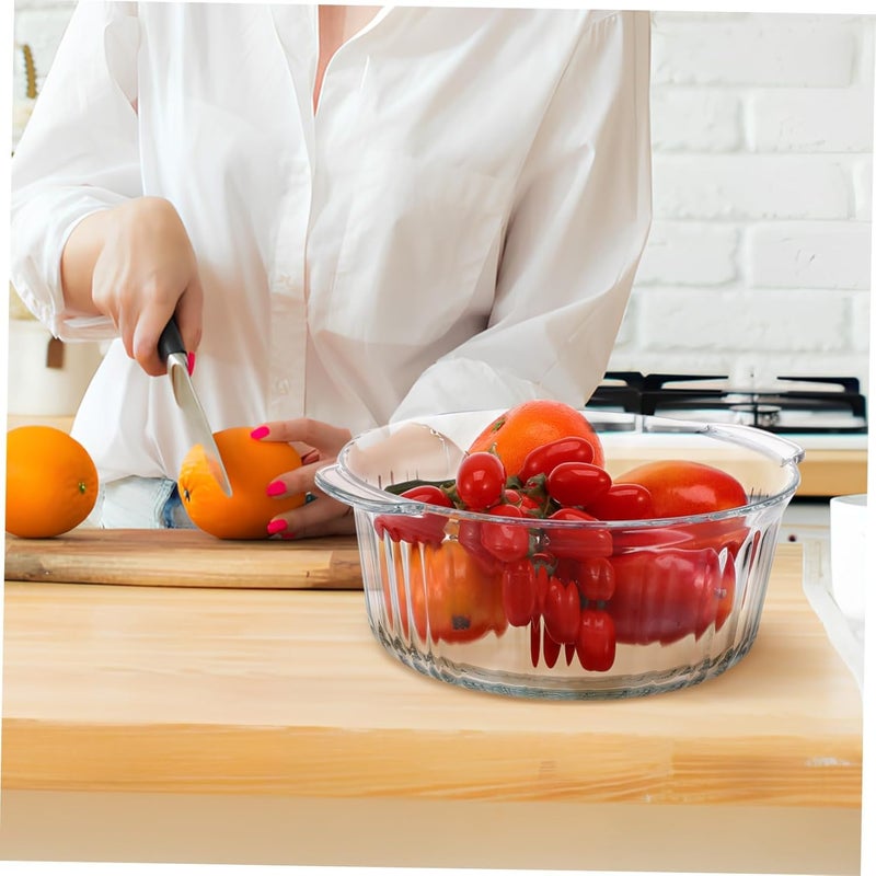 Glass Casserole Clear Pots for Cooking Clear Simmer Pot for Stove Baking Dishes for Oven Big Pots for Cooking Serving Bowls with Lids Glass Pot High Borosilicate Glass Transparent - Image 3