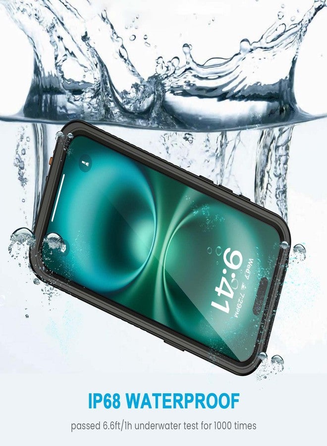 جراب Lanhiem المغناطيسي المقاوم للماء لهاتف iPhone 16 Pro، جراب مقاوم للغبار مع واقي شاشة مدمج [متوافق مع MagSafe]، غطاء هاتف قوي ومتين كامل الجسم لهاتف iPhone 16 Pro 6.3 بوصة (أسود/شفاف) - Image 2