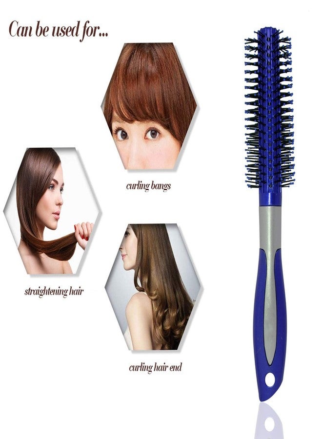 AASA Home and Saloon Use Round Shape Soft Bristles Hair Brush for Boys and Girls Dark Blue Pack of 1 (M1) - Image 4
