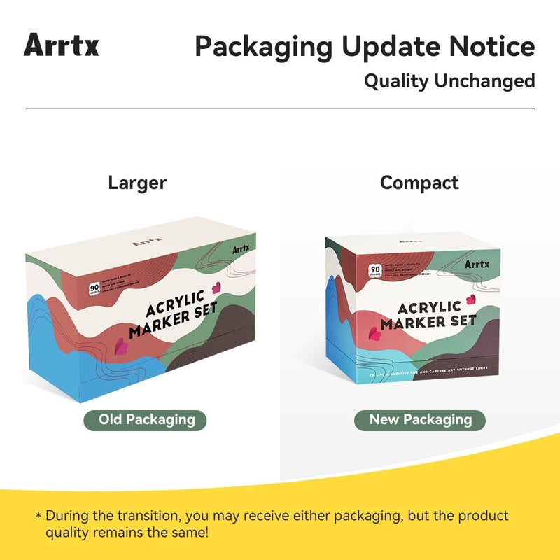 Arrtx 90 Colors Paint Markers, Acrylic Paint Pens for Artists Adults Coloring Drawing - Extra Brush Tip for Rock Painting, Wood, Canvas, DIY Crafts Making Art Supplies - Image 2