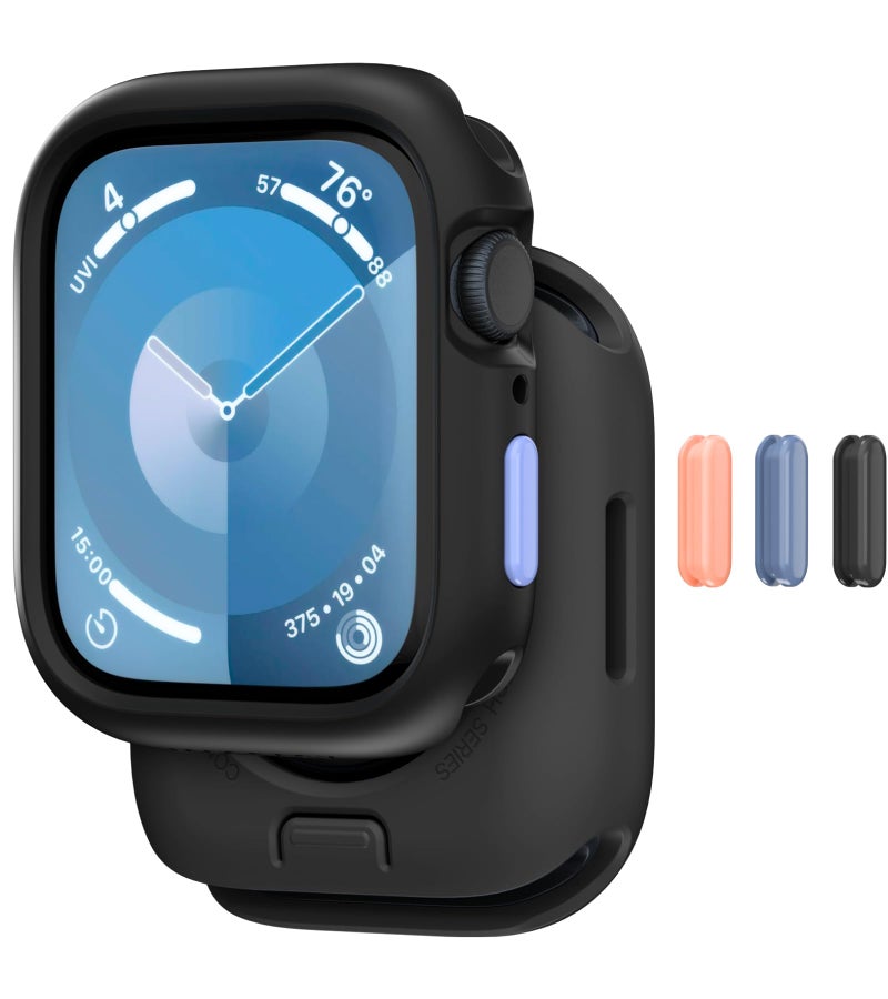 MAGEASY Protective Case for 40mm Apple Watch SE3, 41mm Apple Watch Series 9, Series 8, Series 7 | Shockproof Silicone Bumper, Skin - Midnight Black - Image 1