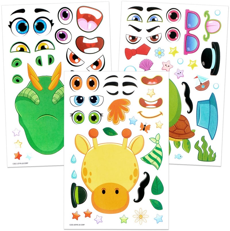 JOYIN 36 Sheets 9"x6" Make a face Stickers for Kids, Make Your Own Animal Stickers with Unicorn, Dinosaur, Sea and Safari Animals, Crafts Birthday Party Favors, Goodie Bags Classroom Activities - Image 5