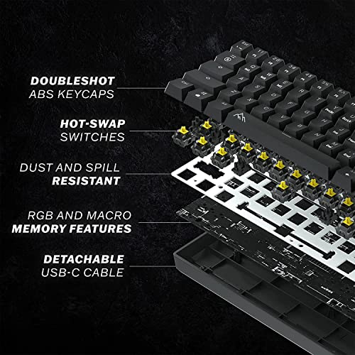 ASCENY One - Hot-Swappable 60% Mechanical Keyboard with Extra Colorful Keycaps, RGB Lights, Spill Proof, Optical Switches (Gateron Blue) - Image 4