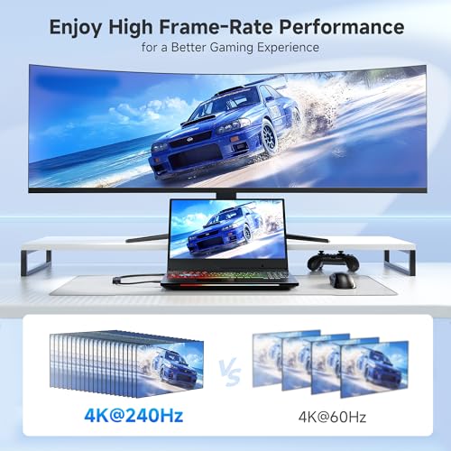Cable Matters محول كابل ماترز Mini DisplayPort إلى DisplayPort 1.4 بسرعة 32.4Gbps (Mini DP إلى DP 1.4) باللون الأسود - جاهز لدقة 8K@60Hz و 4K@240Hz - متوافق مع Thunderbolt و Thunderbolt 2 - Image 3