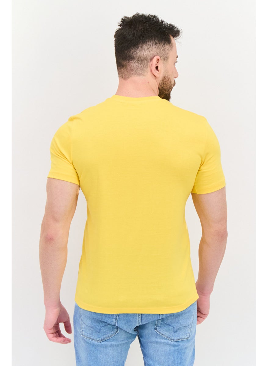 Kung Fu Panda - Men Round Neck Short Sleeves Panda Print T-Shirt, Yellow - Image 1