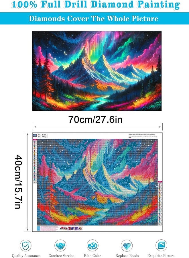 طقم رسم ماسي للأضواء الشمالية من mrpwnle للبالغين، طقم رسم كامل من الأحجار الكريمة من Aurora Crafts للبالغين، طقم رسم ماسي للأضواء الشمالية للبالغين، ديكور حائط منزلي، هدية، 27.6 × 15.8 بوصة - Image 4