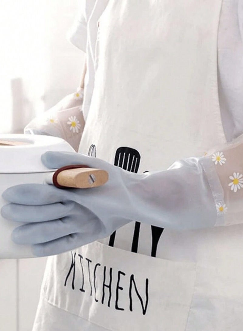 A Pair of Heat Insulated Cleaning Gloves, Waterproof and Slip Resistant, for Kitchen Bathroom Home Gardening Painting Household Tools, One Size - Image 2