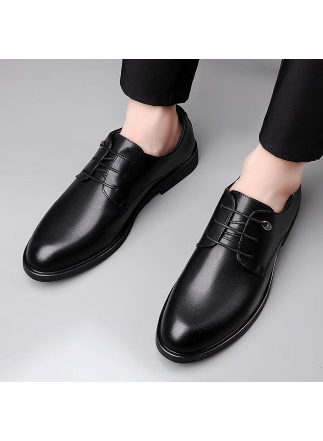 Poitulas Men's British Style Lace-up Business Casual Dress Shoes Lightweight Derby Work Shoes Men 5522 Black 41 - Image 5