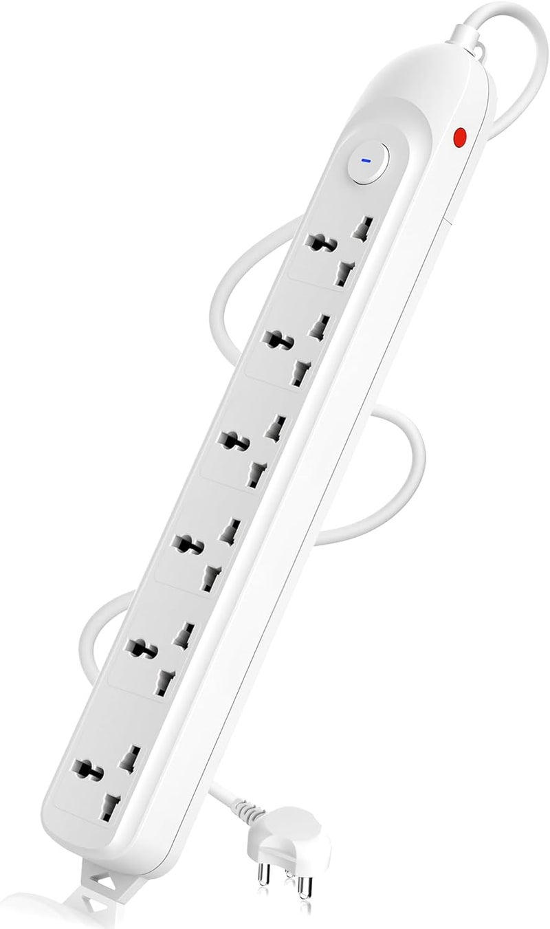 Cablet Extension Board 1500W 6A | 6 Universal Multi Plug Sockets with Surge Protector, Overload Protection, 4.5M Heavy Duty Cord, LED Indicator Master Switch, Spike Guard Power Strip for Home & Office - Image 1