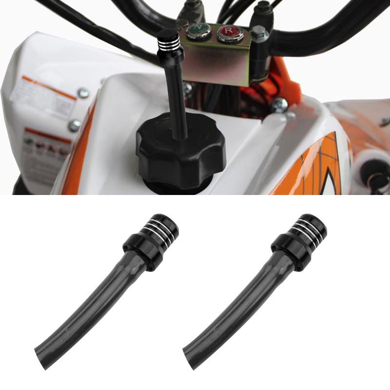 HEVLE 2PCS Gas Fuel Cap Air Vent Hose Universal CNC Tank Valve Vent Tube with Chekc Ball Aluminum Breather Valve Fits for 50cc 110cc 70cc 125cc ATV Motorcycle Dirt Pit Quad Bike Motocross