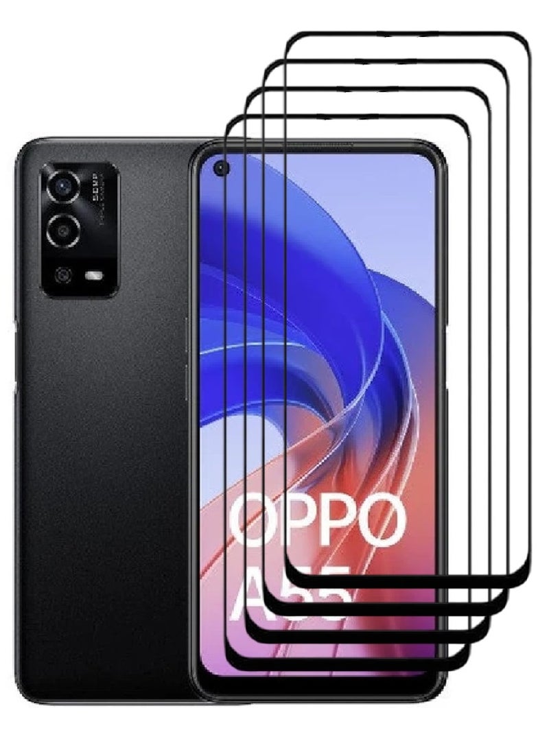 AINA 4 Pieces Tempered Glass Screen Protector 5D Designed For Oppo A55 Full Glue Edge to Edge Full Screen Coverage And Bubble Free - Image 1