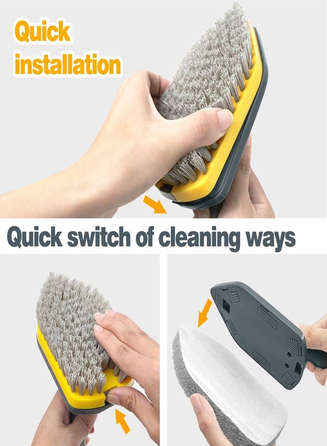 DALIPER Tile Bathtub Scrubber Brush with Long Handle, 3 in 1 Shower Tub Scrub Brush - Image 4