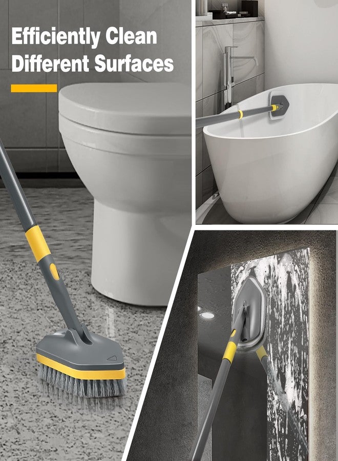 DALIPER Tile Bathtub Scrubber Brush with Long Handle, 3 in 1 Shower Tub Scrub Brush - Image 2