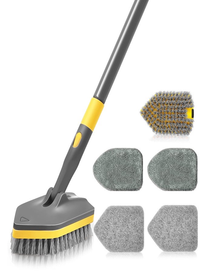 DALIPER Tile Bathtub Scrubber Brush with Long Handle, 3 in 1 Shower Tub Scrub Brush - Image 1