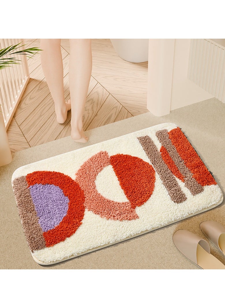 TYCOM Bathroom Rugs Bath Mat 40x60cm Non-Slip Fluffy Soft Plush Microfiber Shower Carpet Rug, Machine Washable Quick Dry Ultra  Bath Mats for Tub Bathroom and Shower HalfRound. 