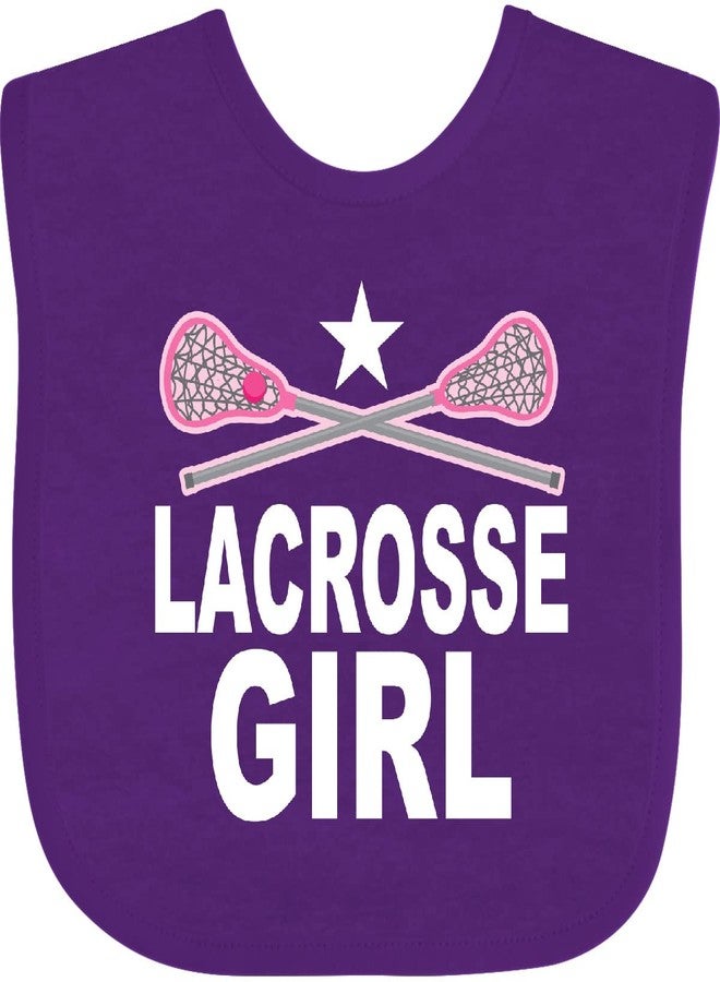 inktastic Lacrosse Girl Baby Bib Purple 41d67 - Image 1